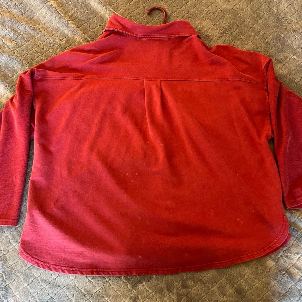Red Button Down Sweater  - Picture 2 of 4